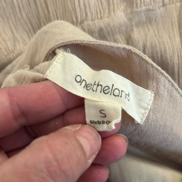 Onetheland Tan Summer Spring Festival Boho V-Neck Maxi Sundress Size Small - Picture 7 of 7